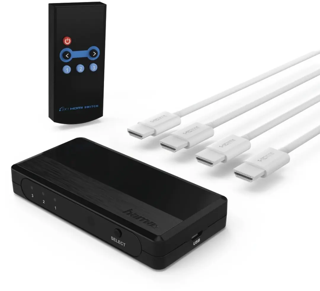 Hama HDMI™-splitter 3 input - 1 output