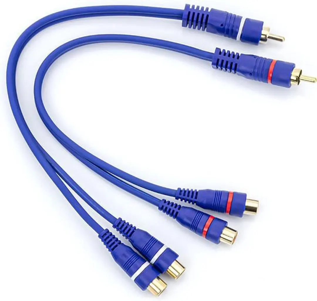 Caliber Tulp Splitter RCA Kabel CL195-FFM - Blauw