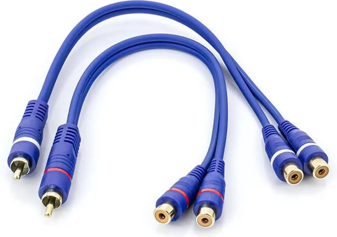 Caliber Tulp Splitter RCA Kabel CL195-FFM - Blauw