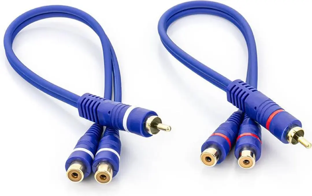 Caliber Tulp Splitter RCA Kabel CL195-FFM - Blauw