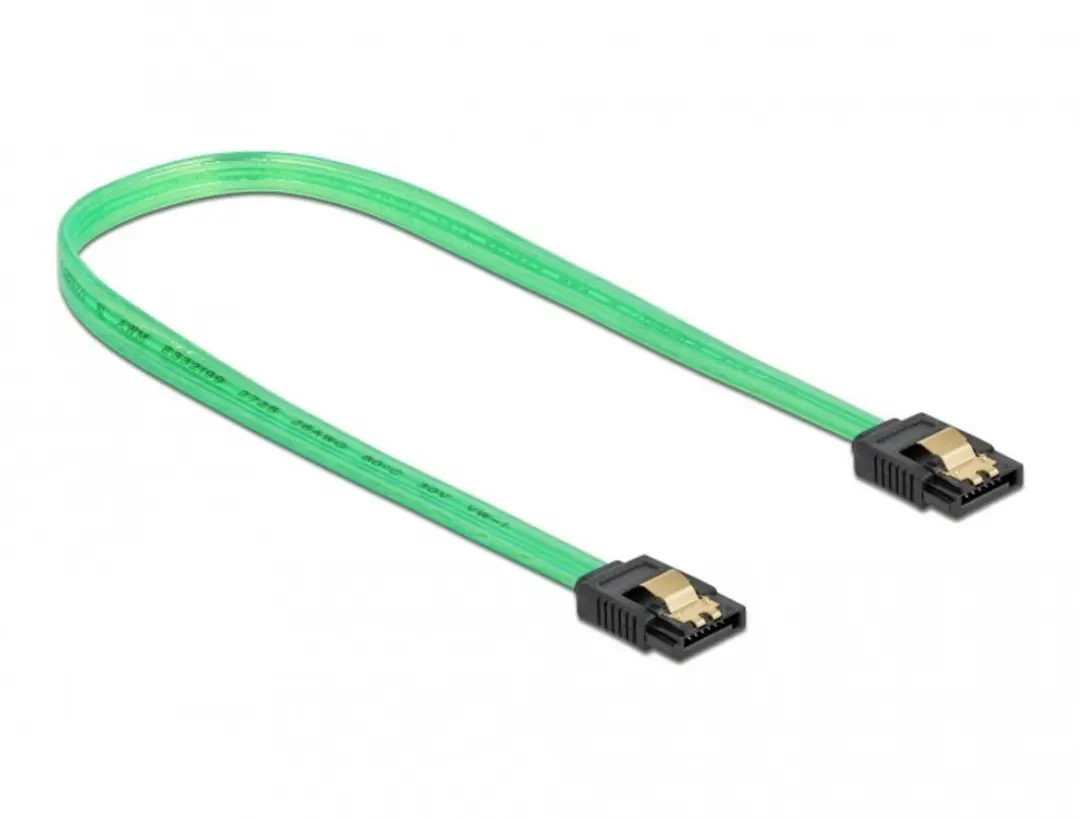 Delock SATA Kabel 6Gb/s UV-gloeiend Groen 70cm