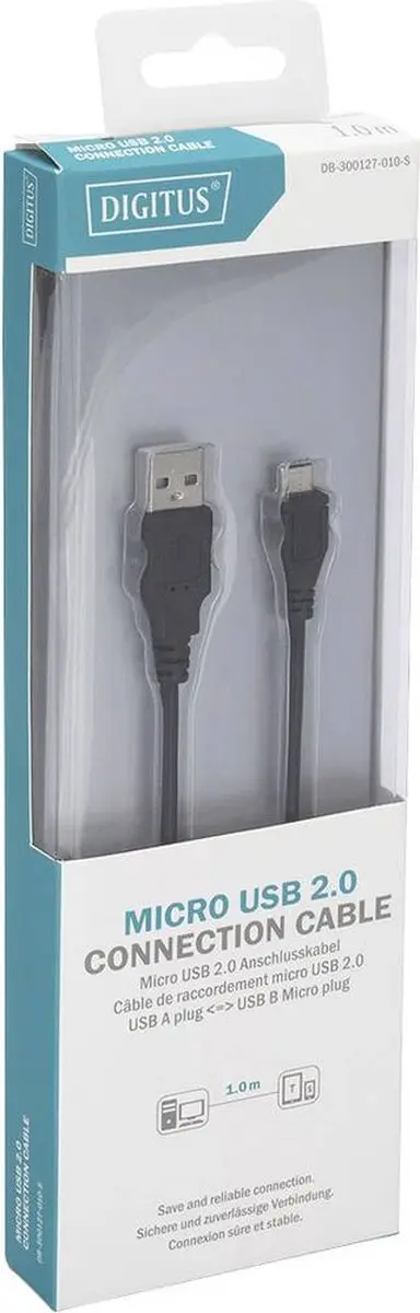 Digitus USB 2.0 Kabel USB-A naar Micro-B 1m - Zwart