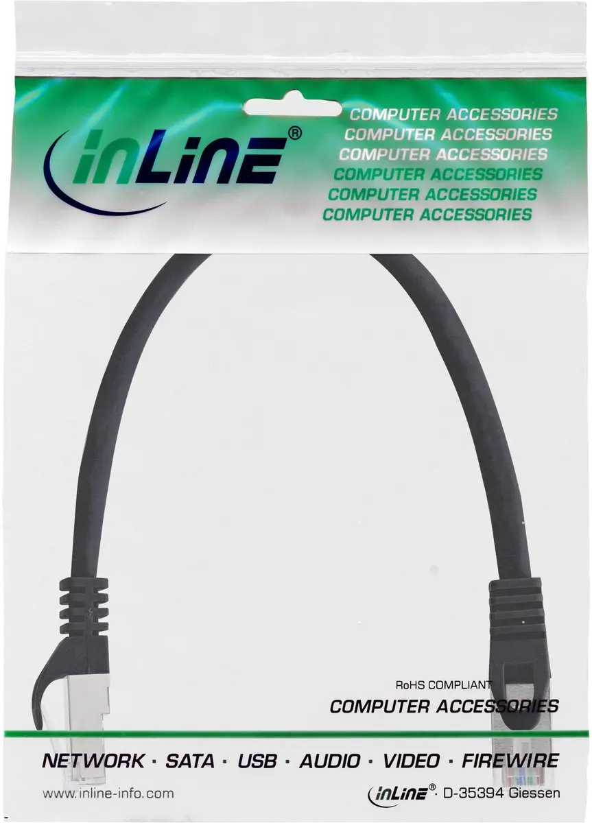 InLine Patchkabel SF/UTP Cat.5e 0,5m - Zwart