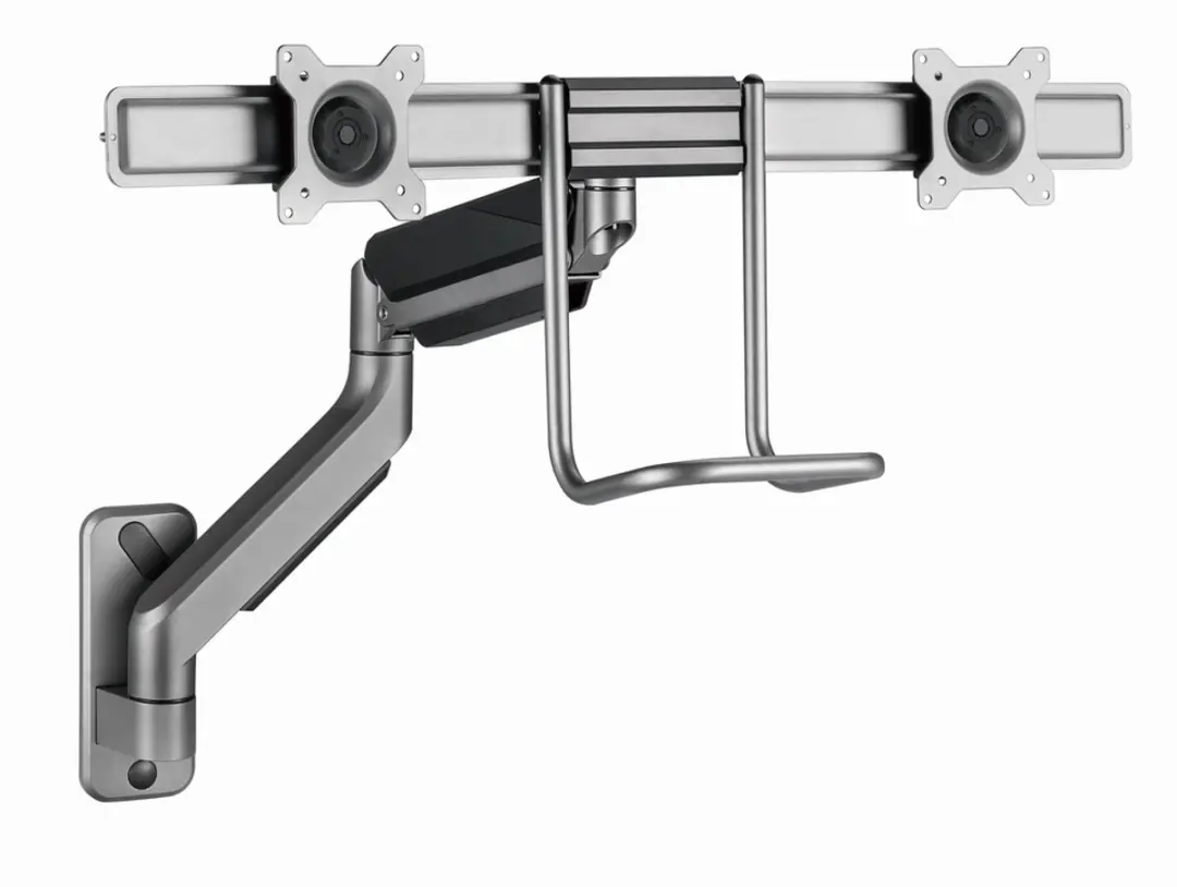 Gembird Monitorarm Gasveer 2 Monitoren MA-WA2-02 - Zwart - afbeelding 6 van 6