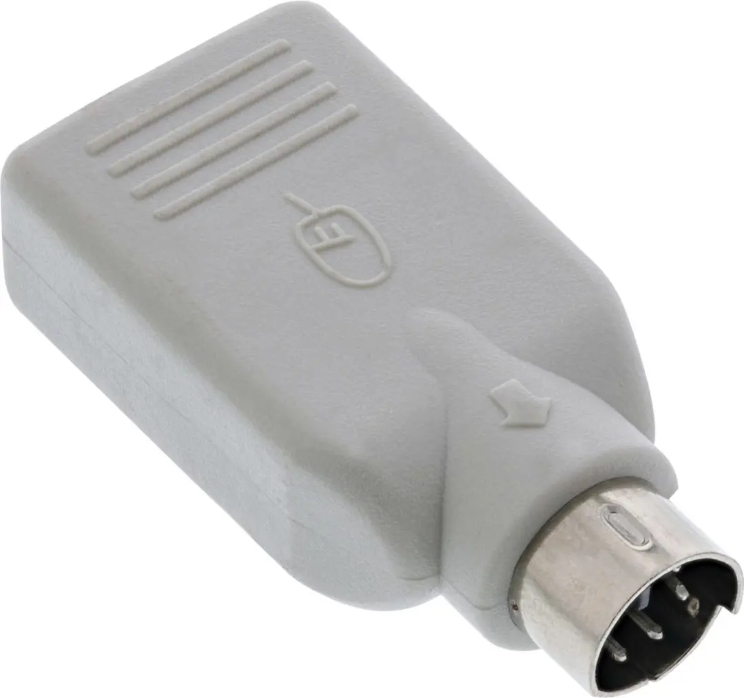 InLine Mini DIN 6-pins PS/2 naar USB-A Adapter