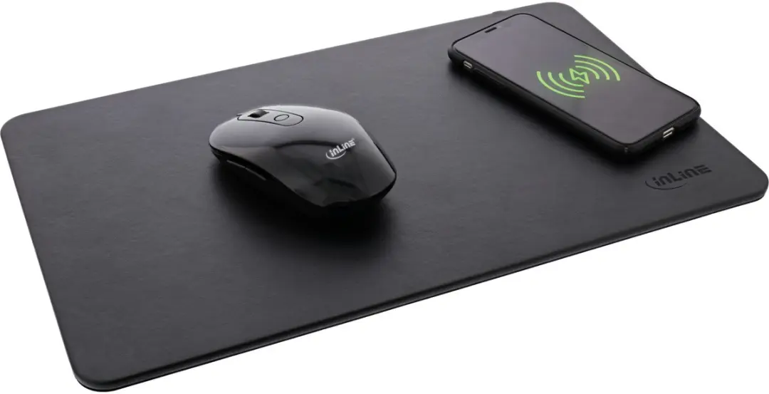 InLine Mousepad Draadloos Opladen 370x225mm - Zwart