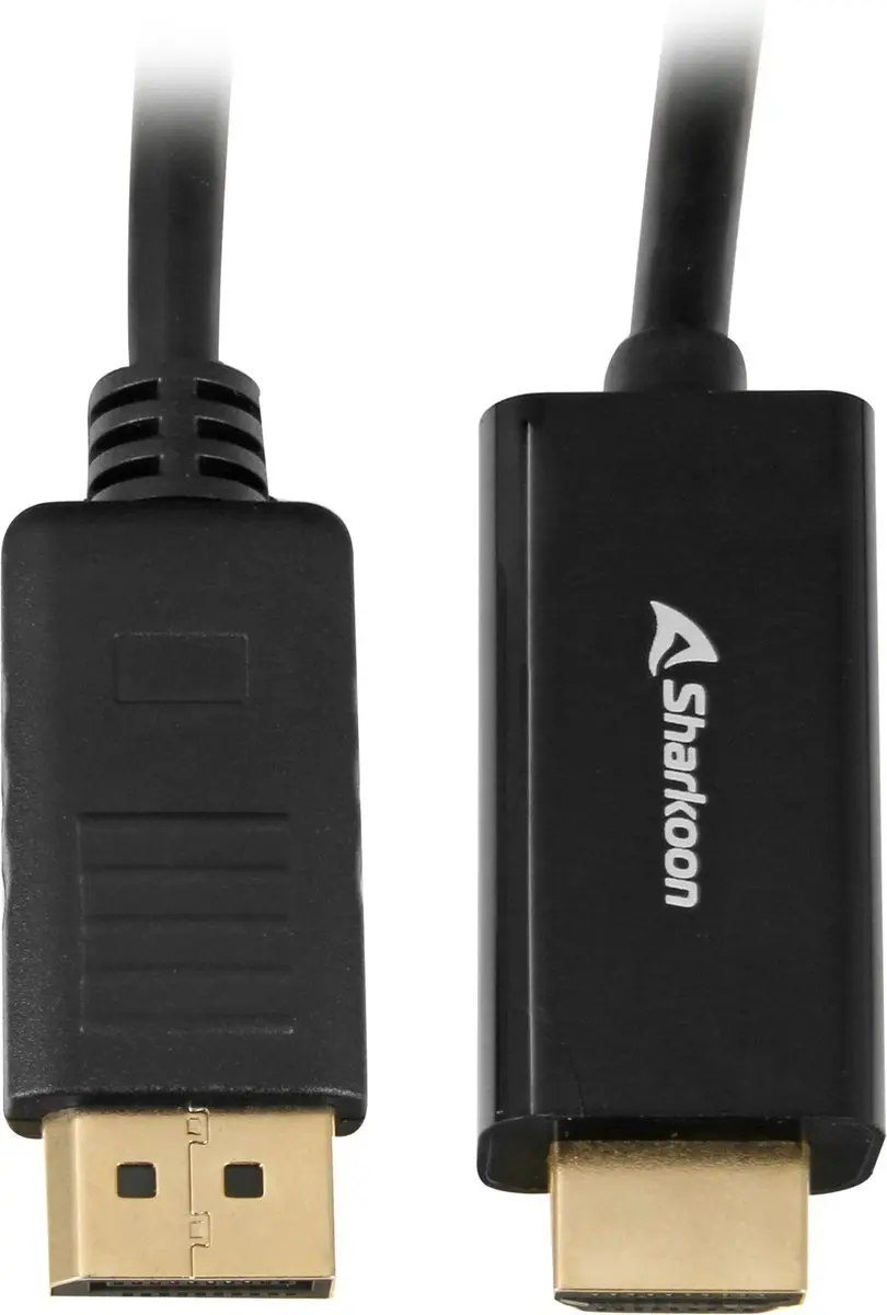Sharkoon HDMI naar DisplayPort Kabel 4K - 1m - Zwart