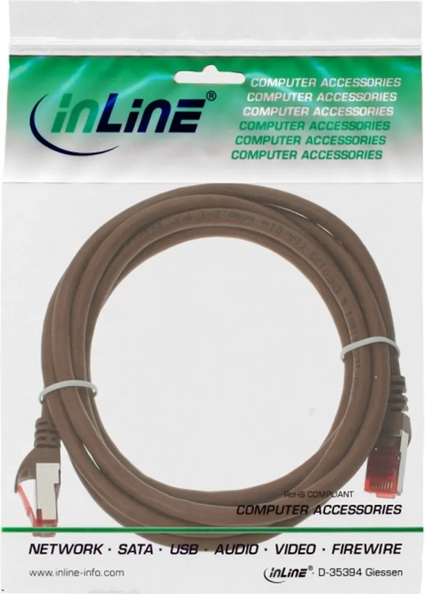 InLine Patchkabel S/FTP Cat.6 25m - Bruin