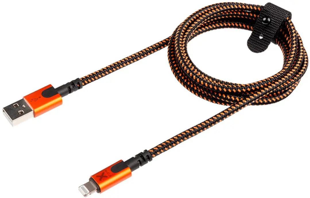 Xtorm Xtreme USB naar Lightning Kabel 1,5m - Zwart/Oranje