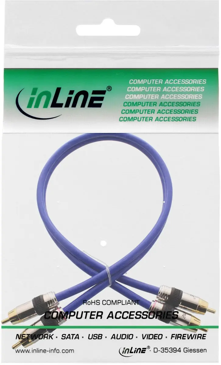 InLine Tulp Audiokabel 3m - Blauw