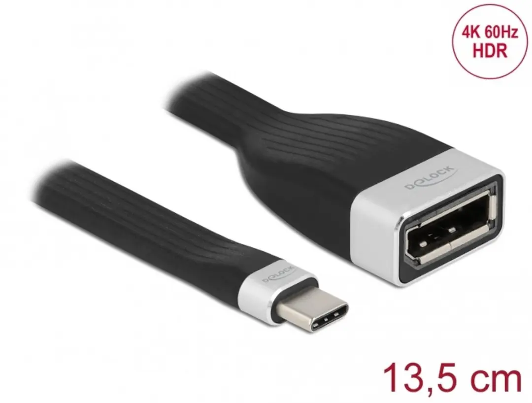 Delock USB Type-C naar DisplayPort Kabel 4K 60Hz 13.5cm