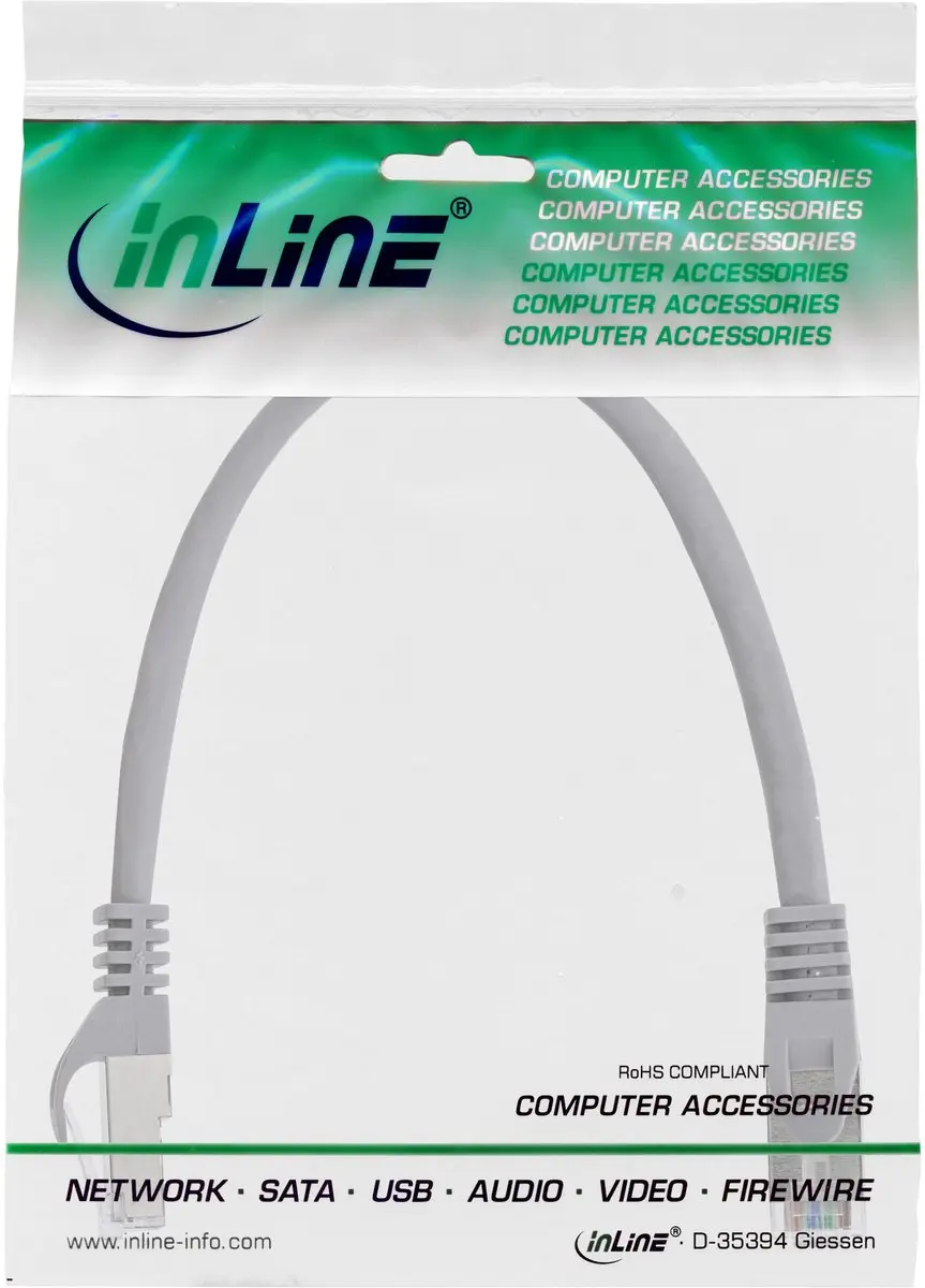 InLine Patchkabel SF/UTP Cat.5e 0,25m - Grijs