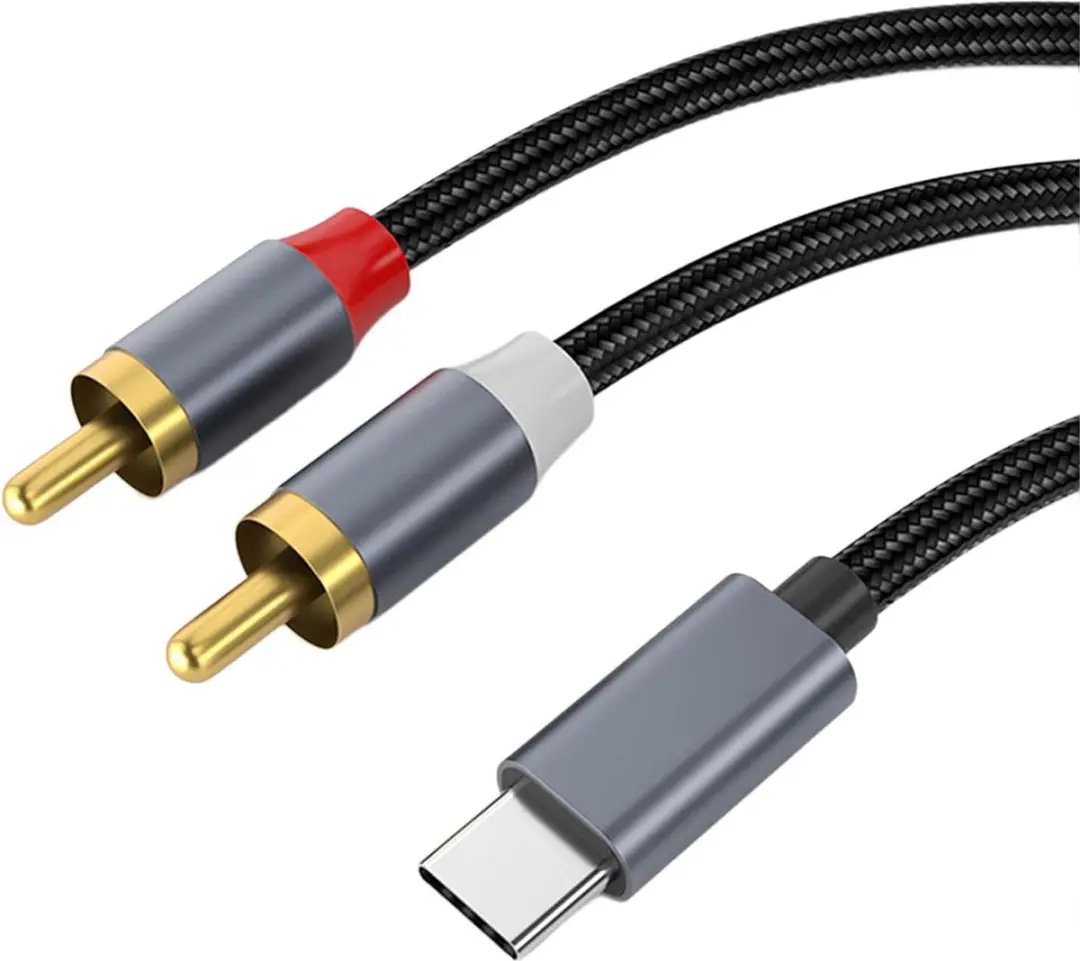 NÖRDIC RCA-USBC USB-C naar RCA Audiokabel 1.2m