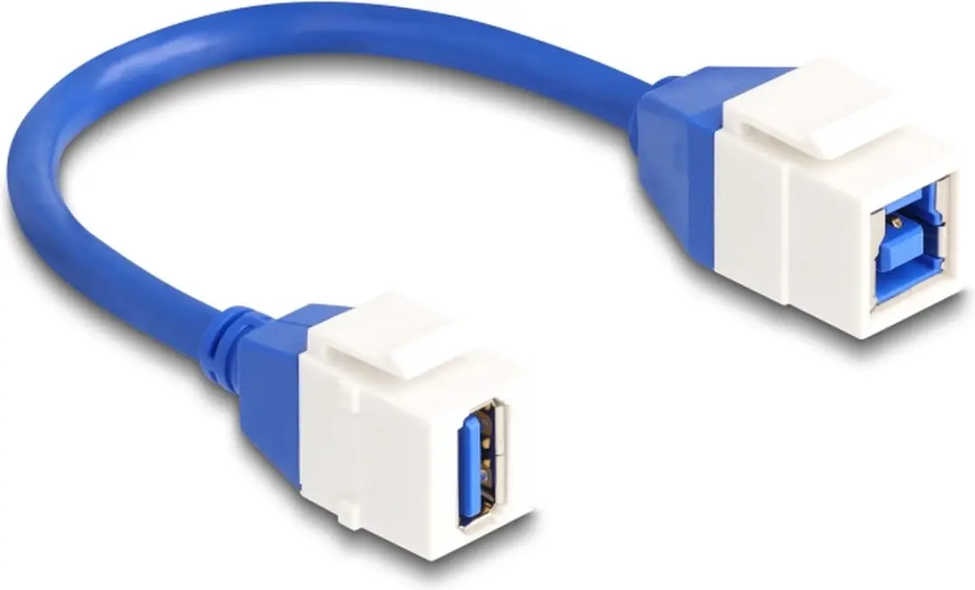 Delock USB-A/USB-B Keystone Module USB3.0 5Gbps - Wit - 0,2m