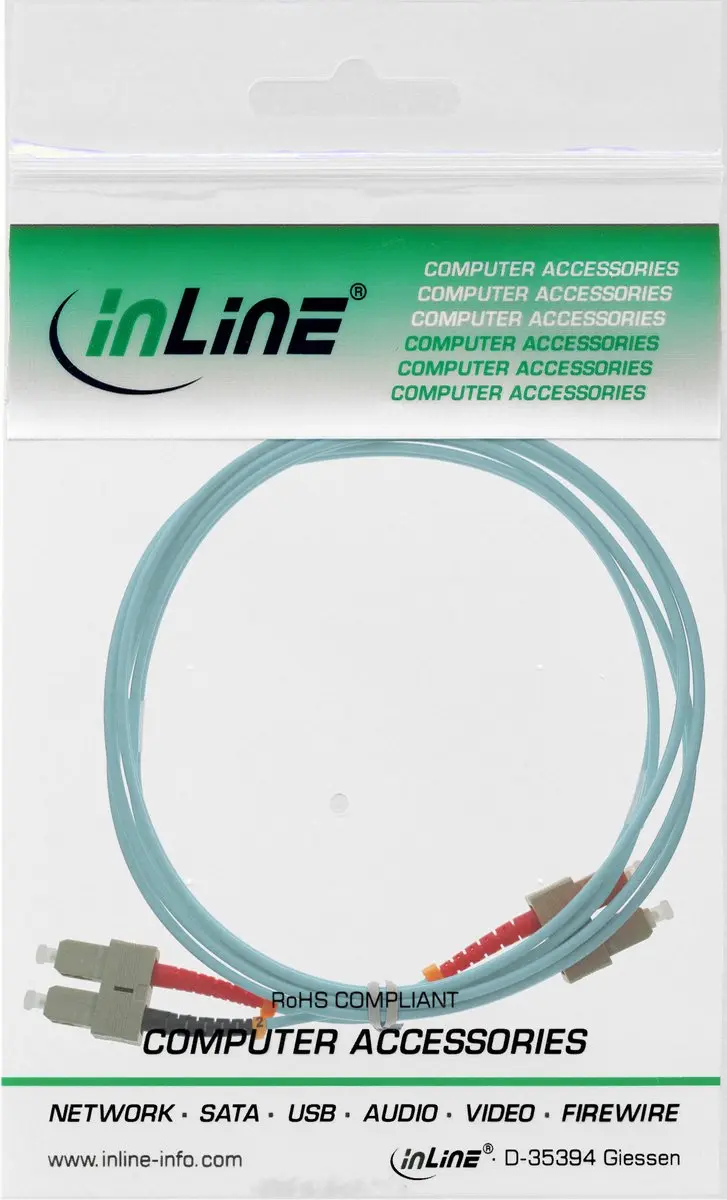 InLine SC Duplex OM3 Glasvezelkabel 7,5m - Blauw