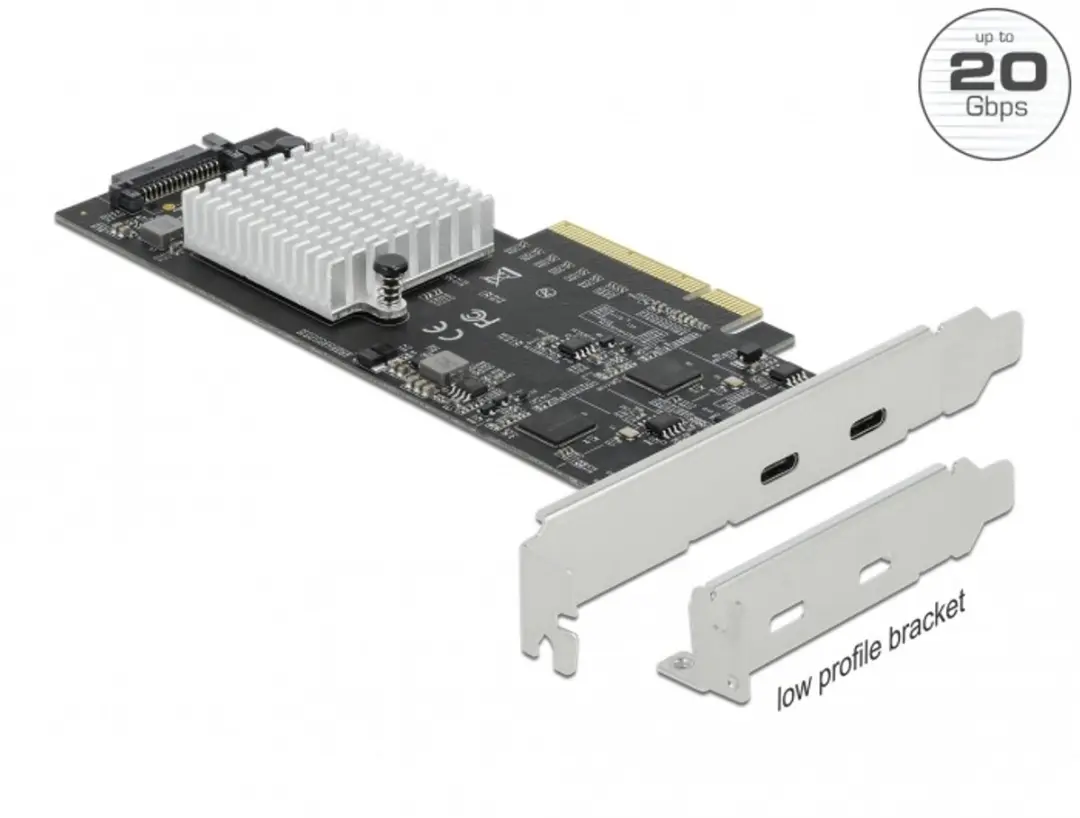 Delock PCIe Kaart 2x USB 3.2 Gen 2x2 Type-C