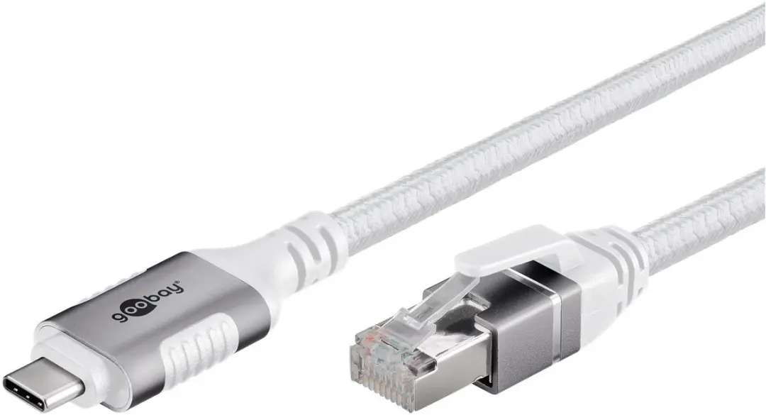 Goobay USB-C naar RJ45 Gigabit Ethernet Kabel 1m - Wit