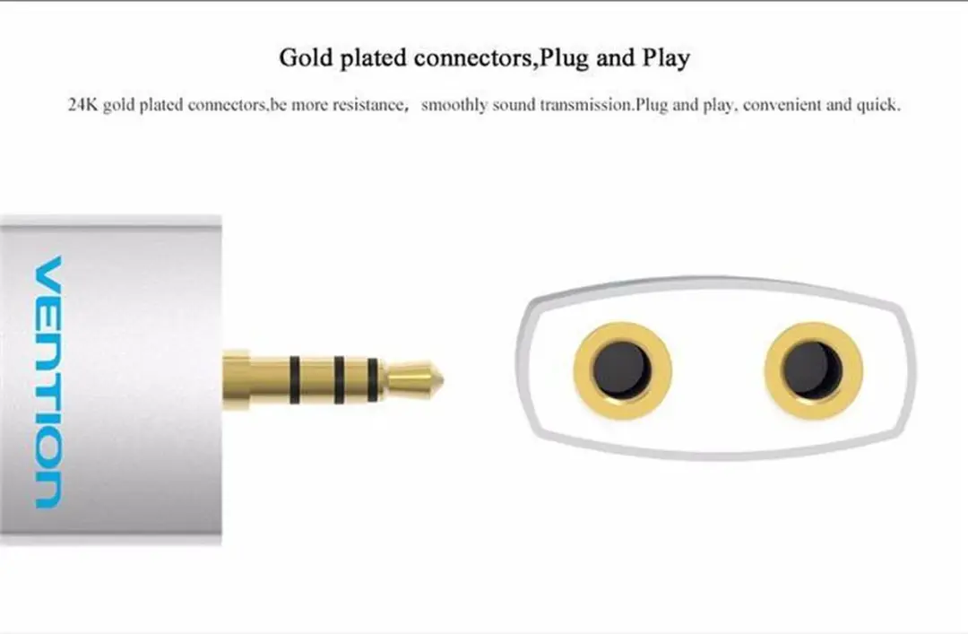 Vention AUX Splitter 2x3.5mm - Zilver