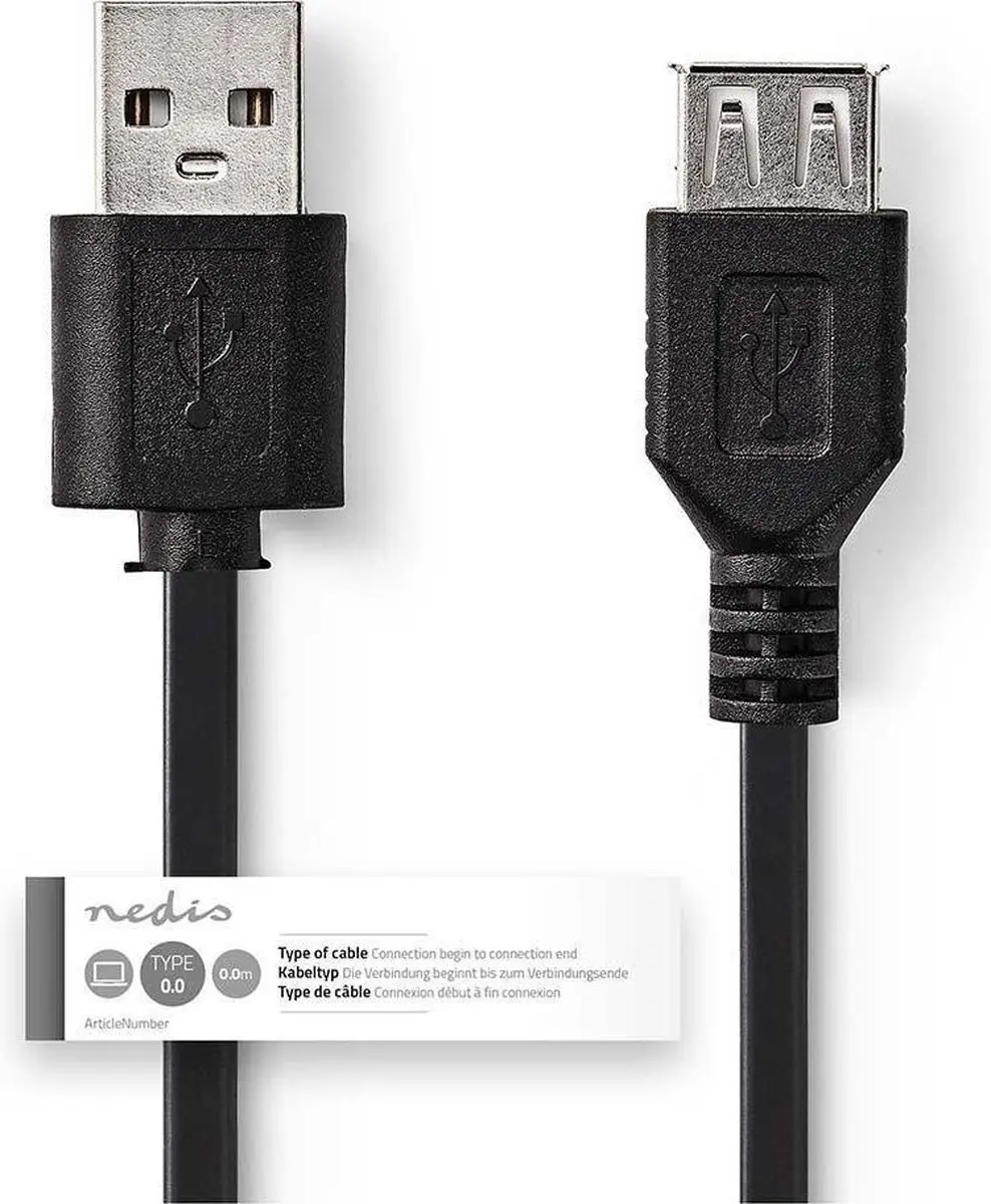 Nedis USB 2.0 A-A Kabel 480 Mbps - 3m - Zwart - afbeelding 6 van 6