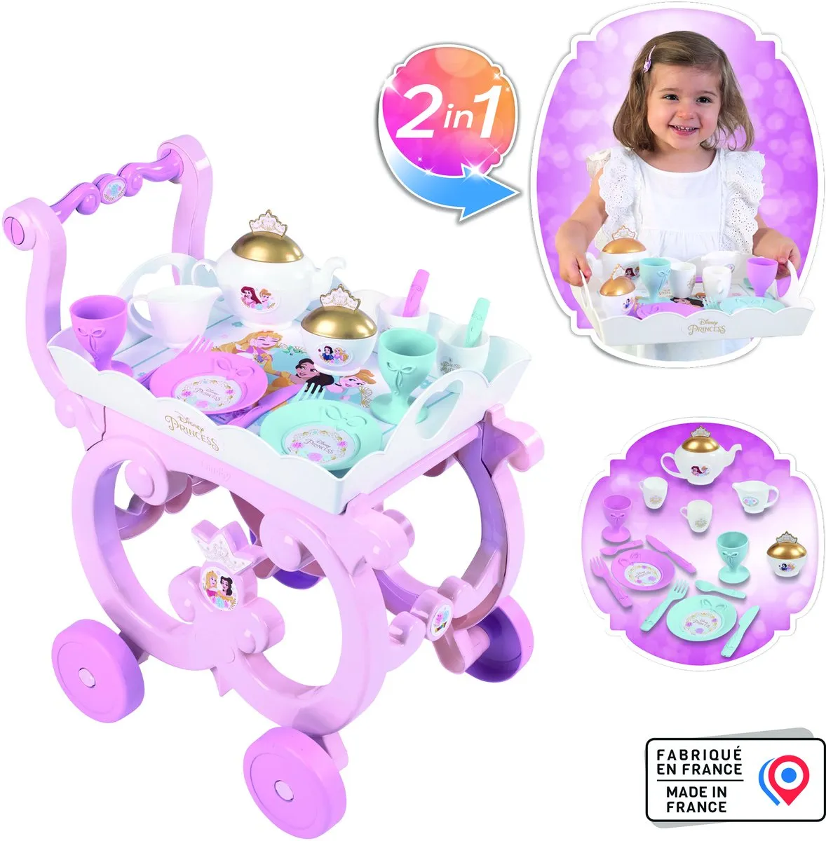 Smoby Disney Prinses Theeset met Trolley - 17-delig - Multi