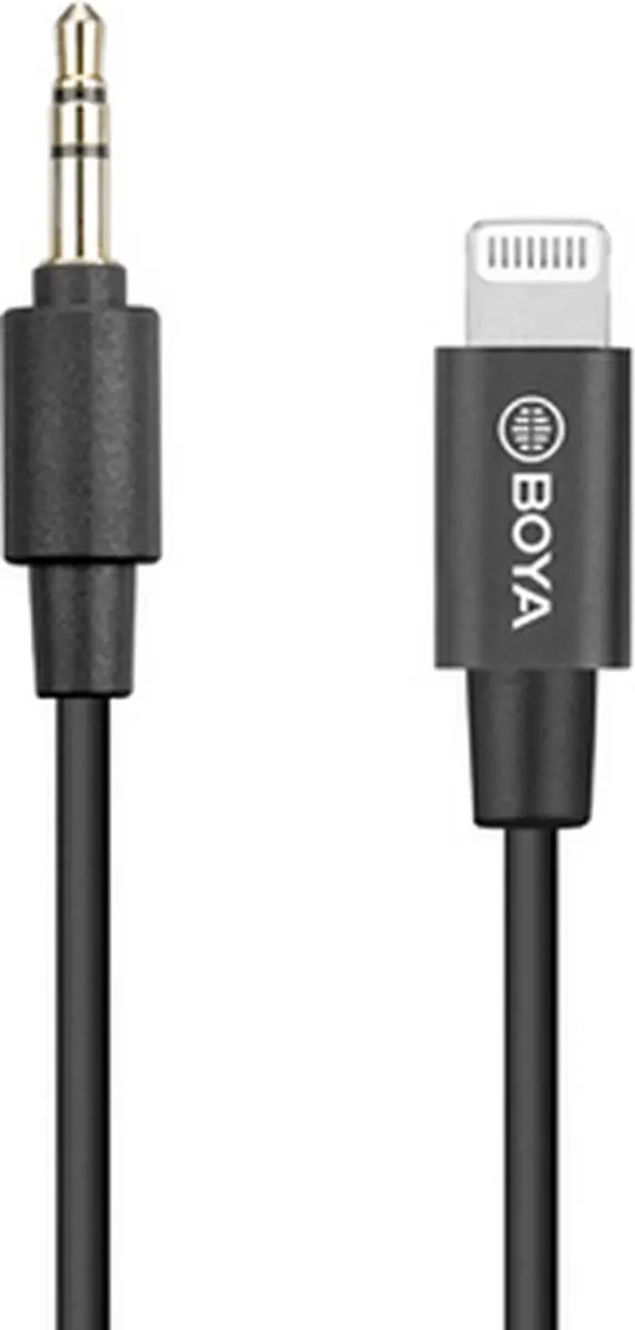Boya BY-K1 Adapter 3.5mm TRS naar Lightning - Zwart - afbeelding 6 van 6