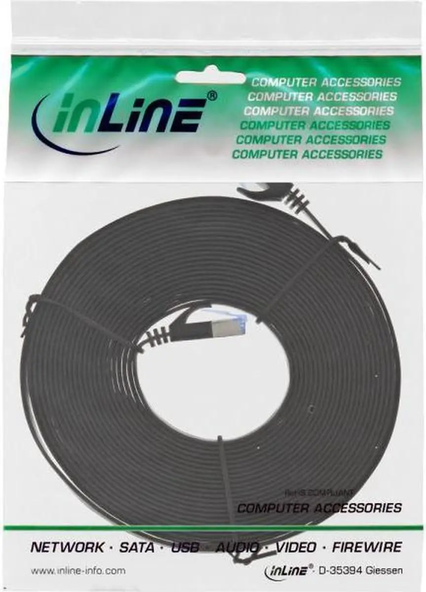 InLine U/FTP Patchkabel CAT6a 7m - Zwart