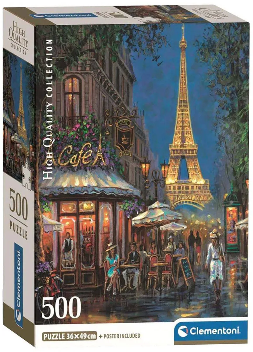 Clementoni Nacht in het Eiffel Café Puzzel 500 Stuks - Multikleur