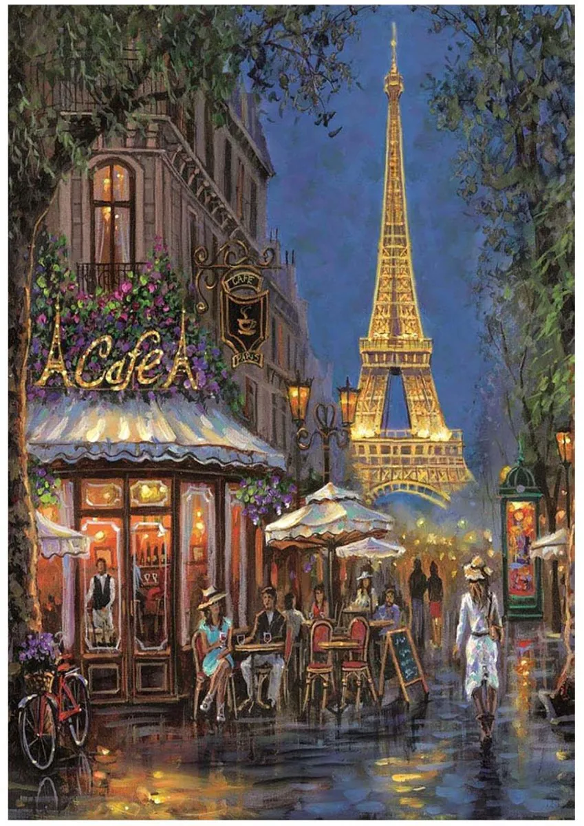 Clementoni Nacht in het Eiffel Café Puzzel 500 Stuks - Multikleur - afbeelding 6 van 6