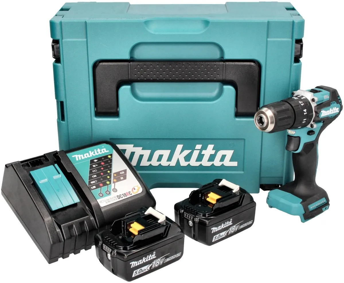 Makita DHP487RTJ Klop-/Schroefboormachine 18V - 2x 5.0Ah