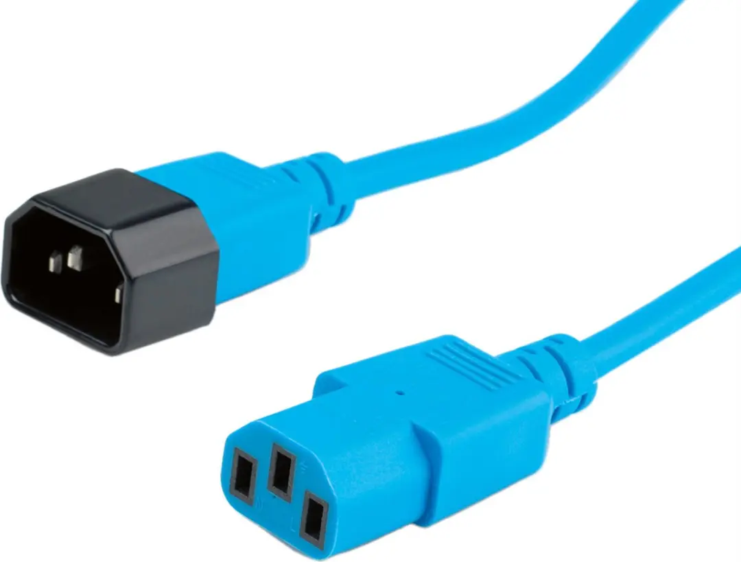 Roline IEC C14-C13 Stroomverlengkabel 0,8m - Blauw