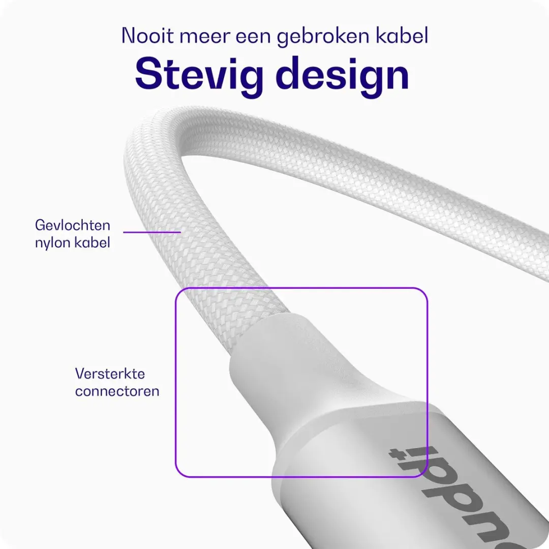 Buddi Flex USB-C naar Lightning Krul Kabel 12W Wit