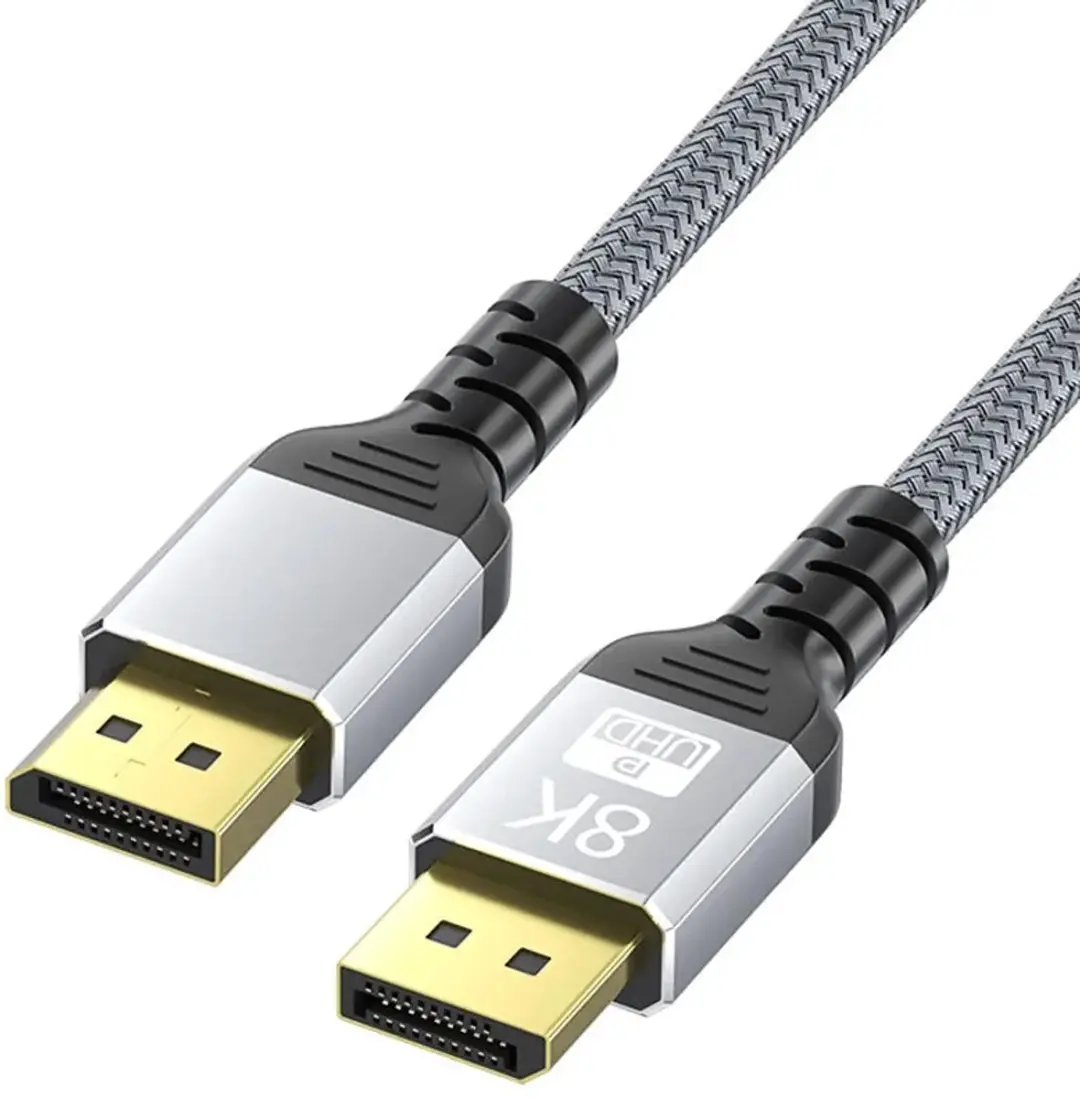 NÖRDIC DPDP-N2005 Gevlochten DisplayPort Kabel 1.4 - 8K 60Hz - 50cm