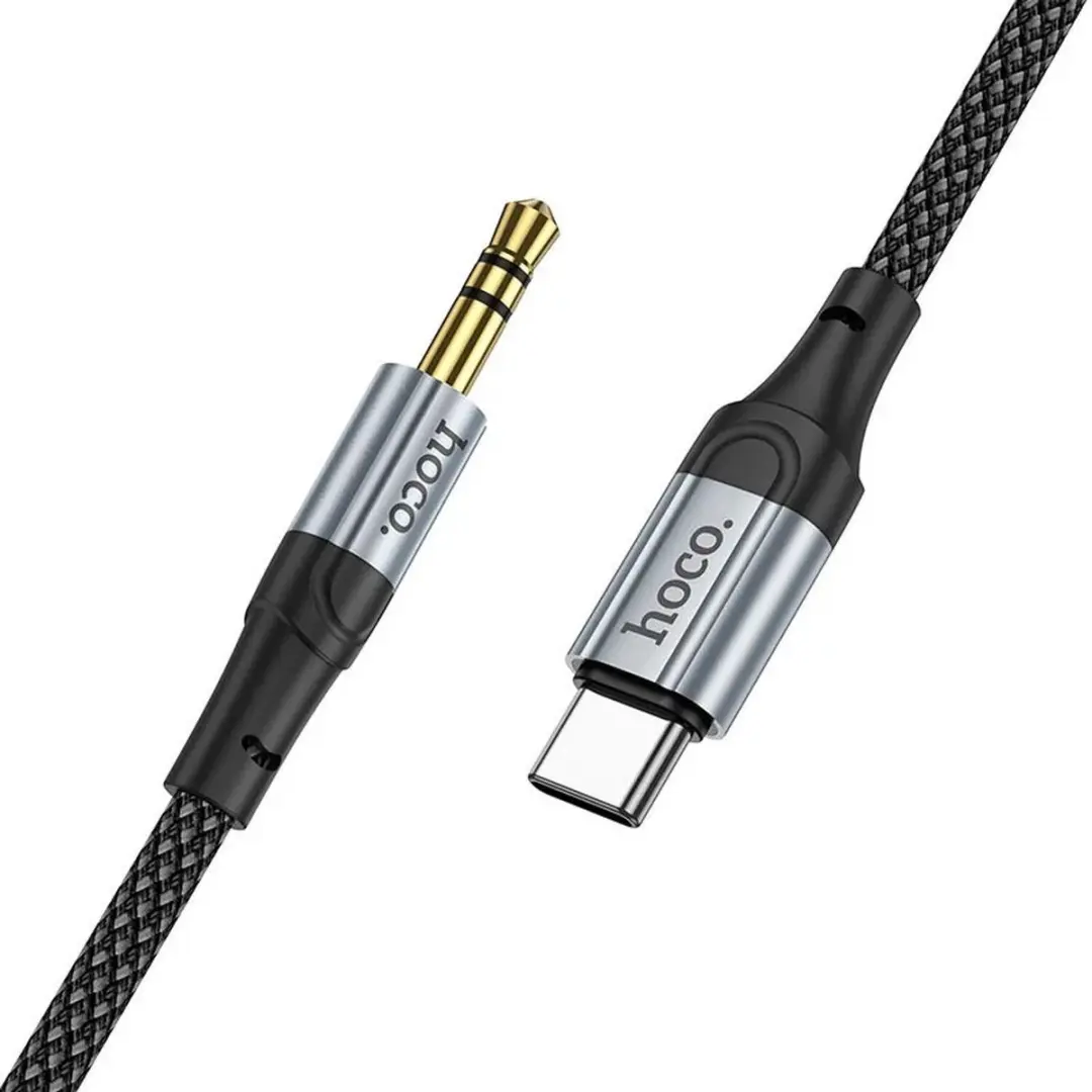 Hoco UPA26 USB-C naar 3,5mm Jack Audiokabel 1M - Zwart - afbeelding 6 van 6