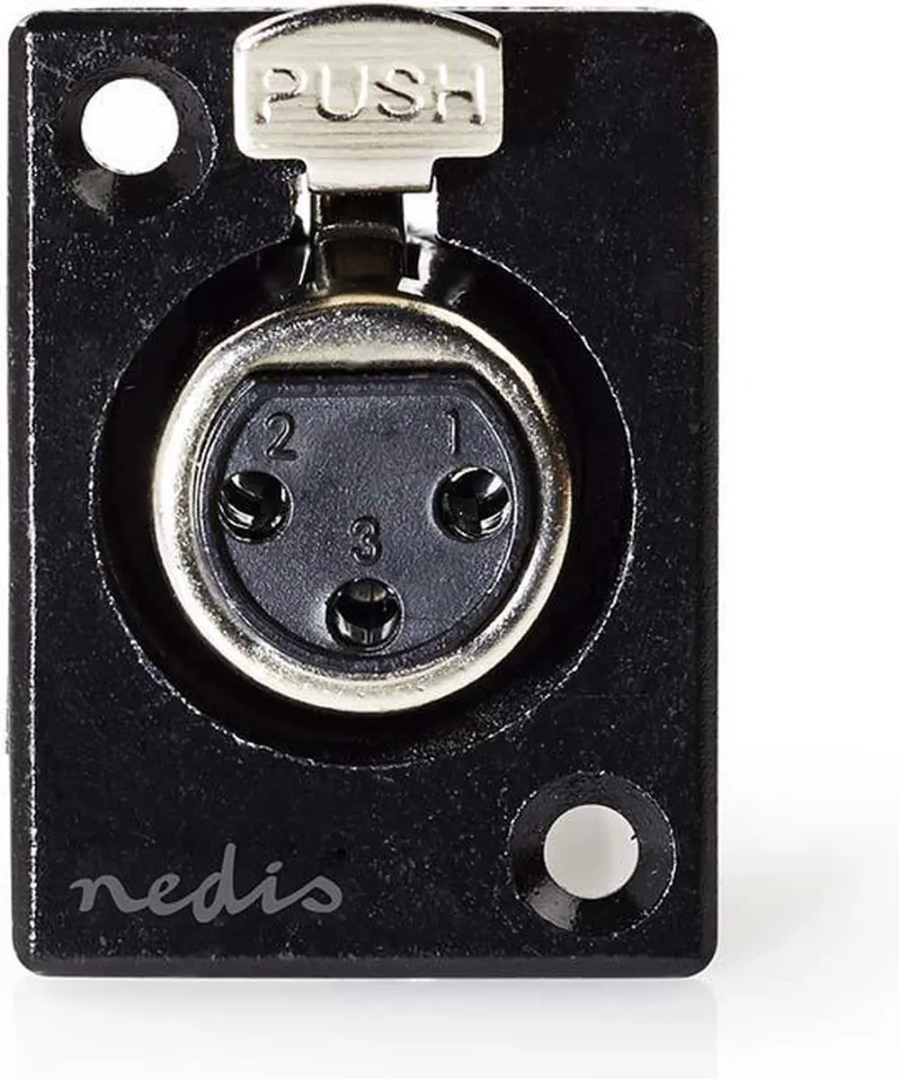 Nedis XLR Vrouwelijk Chassis Connector - Vernikkeld - Zwart