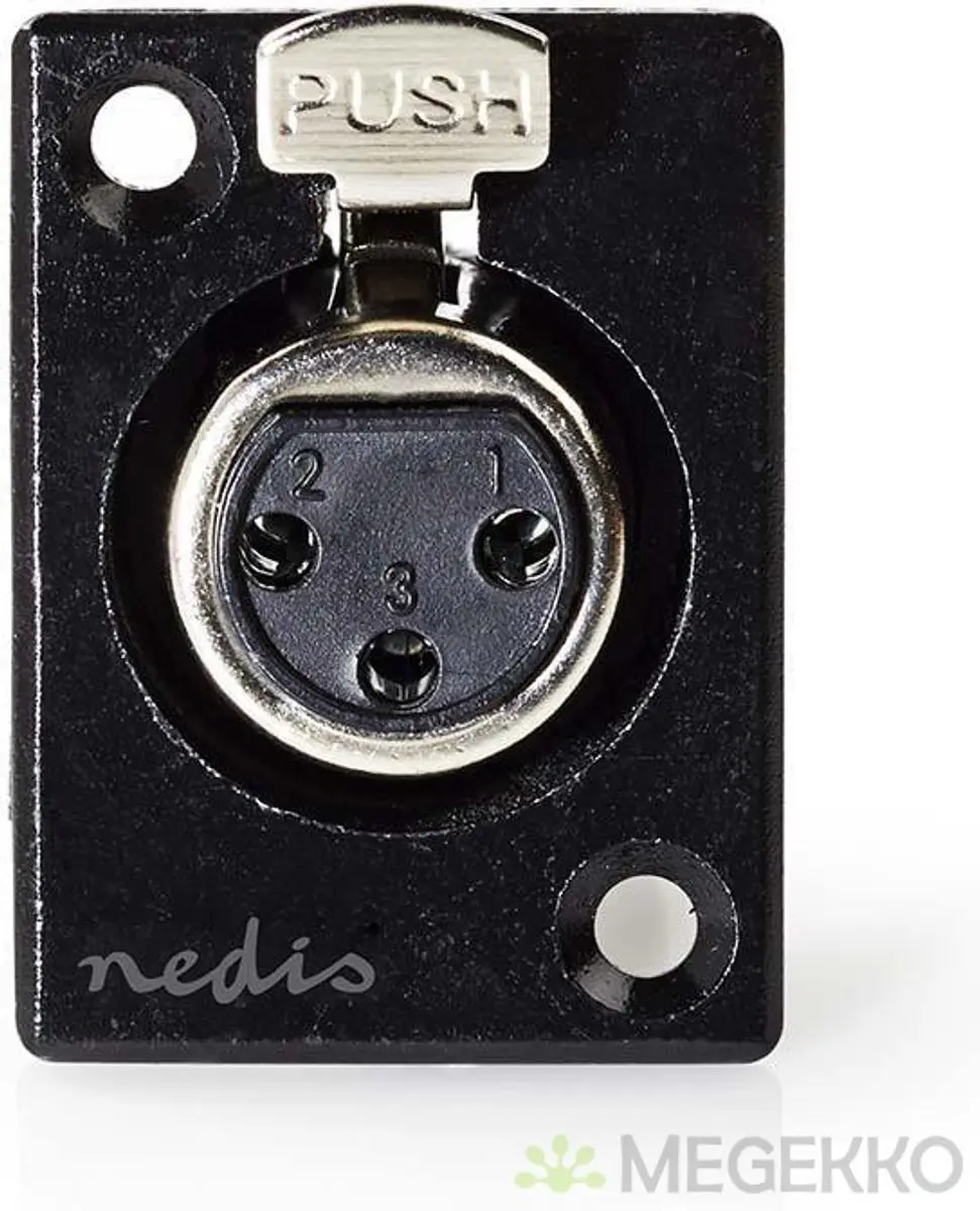 Nedis XLR Vrouwelijk Chassis Connector - Vernikkeld - Zwart