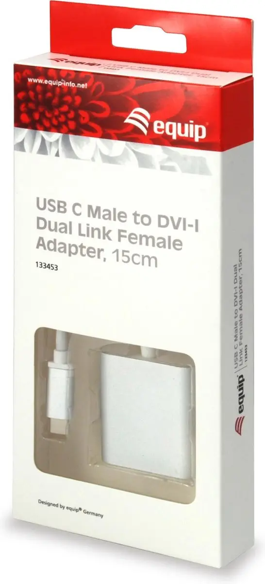 Equip 133453 Tussenstuk USB Type C naar DVI - Wit
