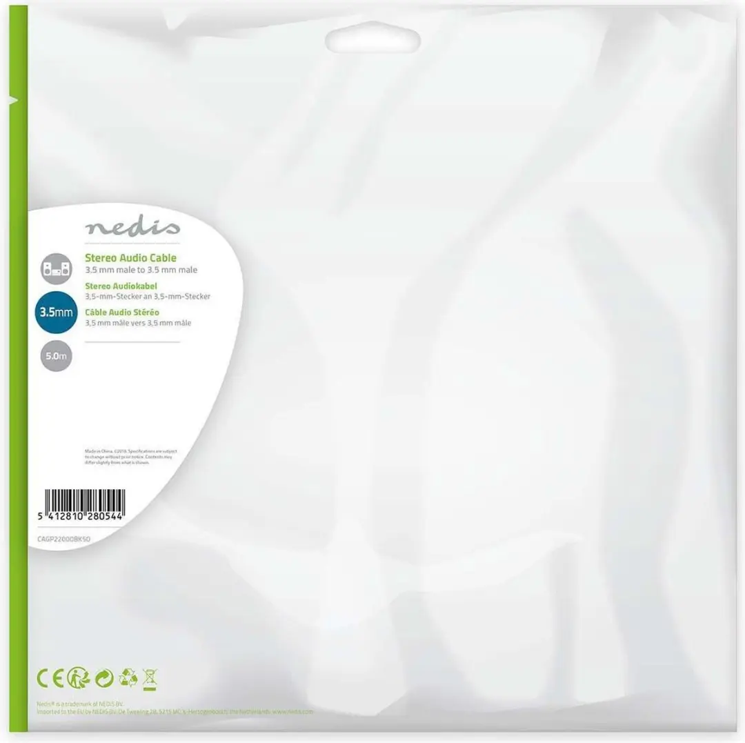 Nedis Stereo-Audiokabel 3,5mm - 5m - Zwart