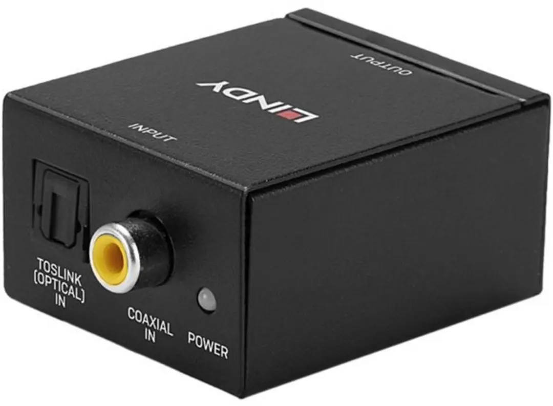 Lindy AV Converter Coaxiaal/Toslink naar RCA - Zwart