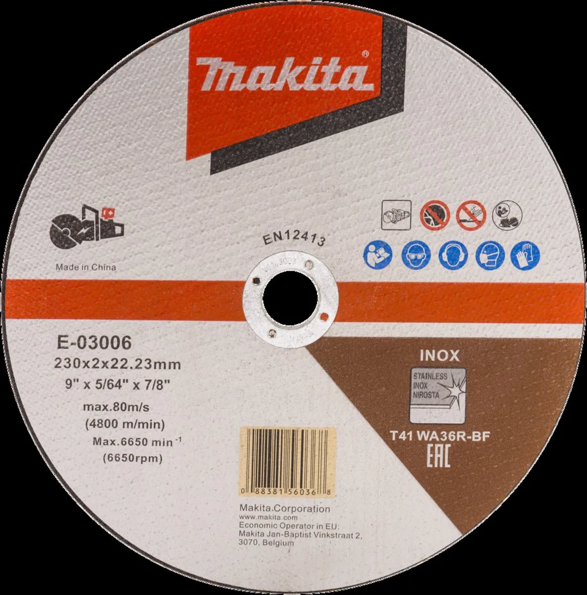 Makita E-03006-25 Doorslijpschijven RVS 230mm - 25 Stuks