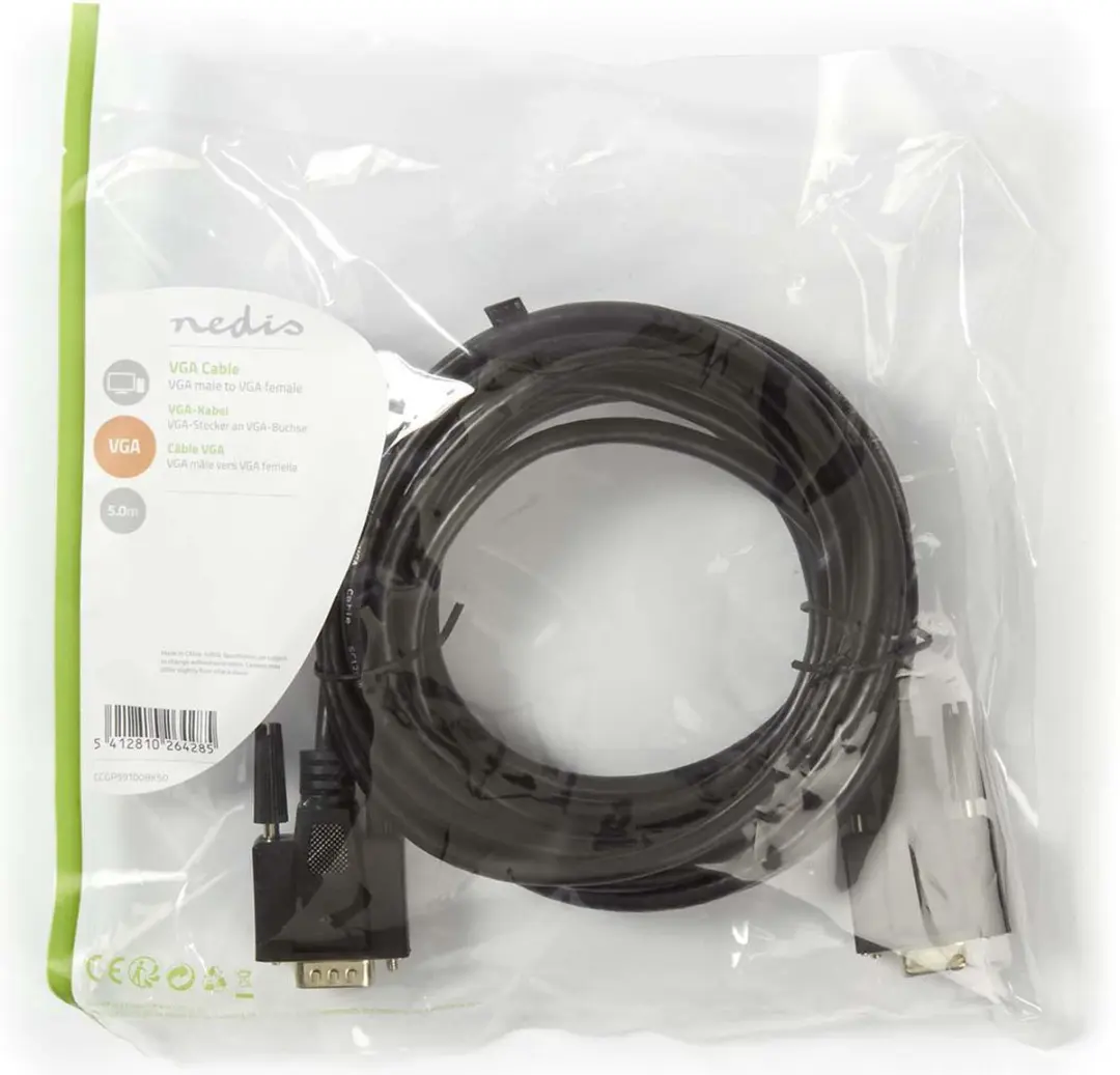 Nedis VGA-Kabel CCGL59100BK50 - 5m - Zwart