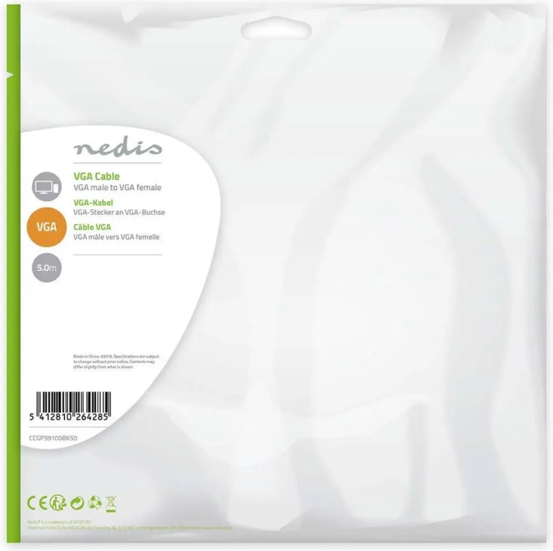 Nedis VGA-Kabel CCGL59100BK50 - 5m - Zwart