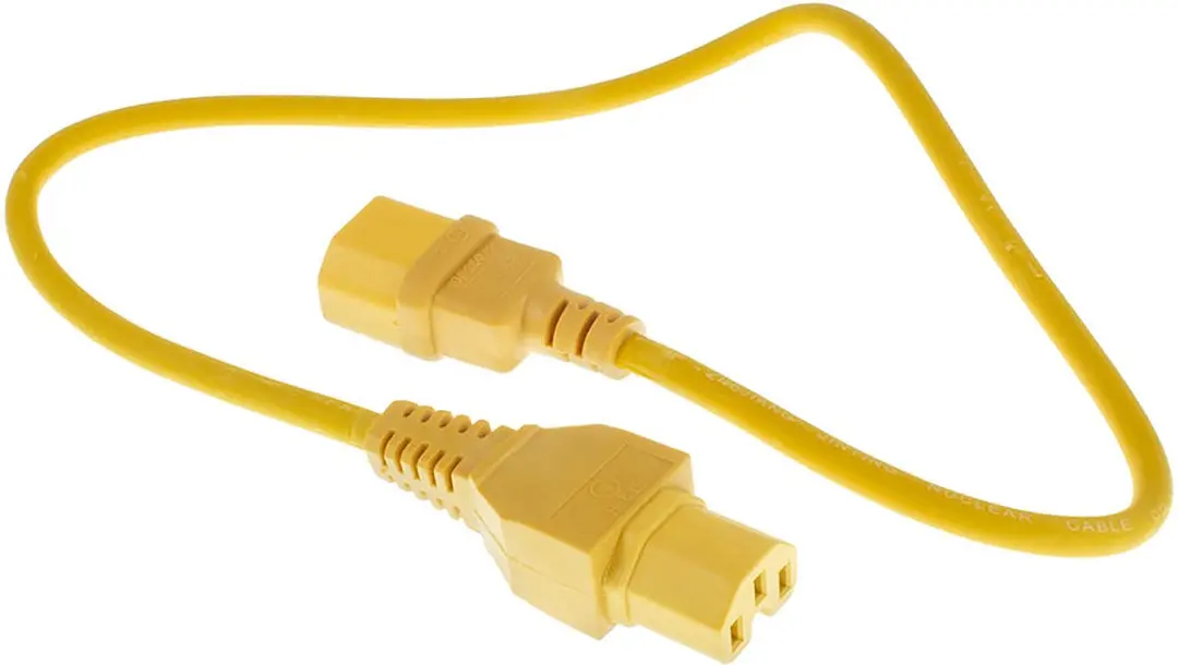 ACT Netsnoer C14-C15 Geel 0,6m