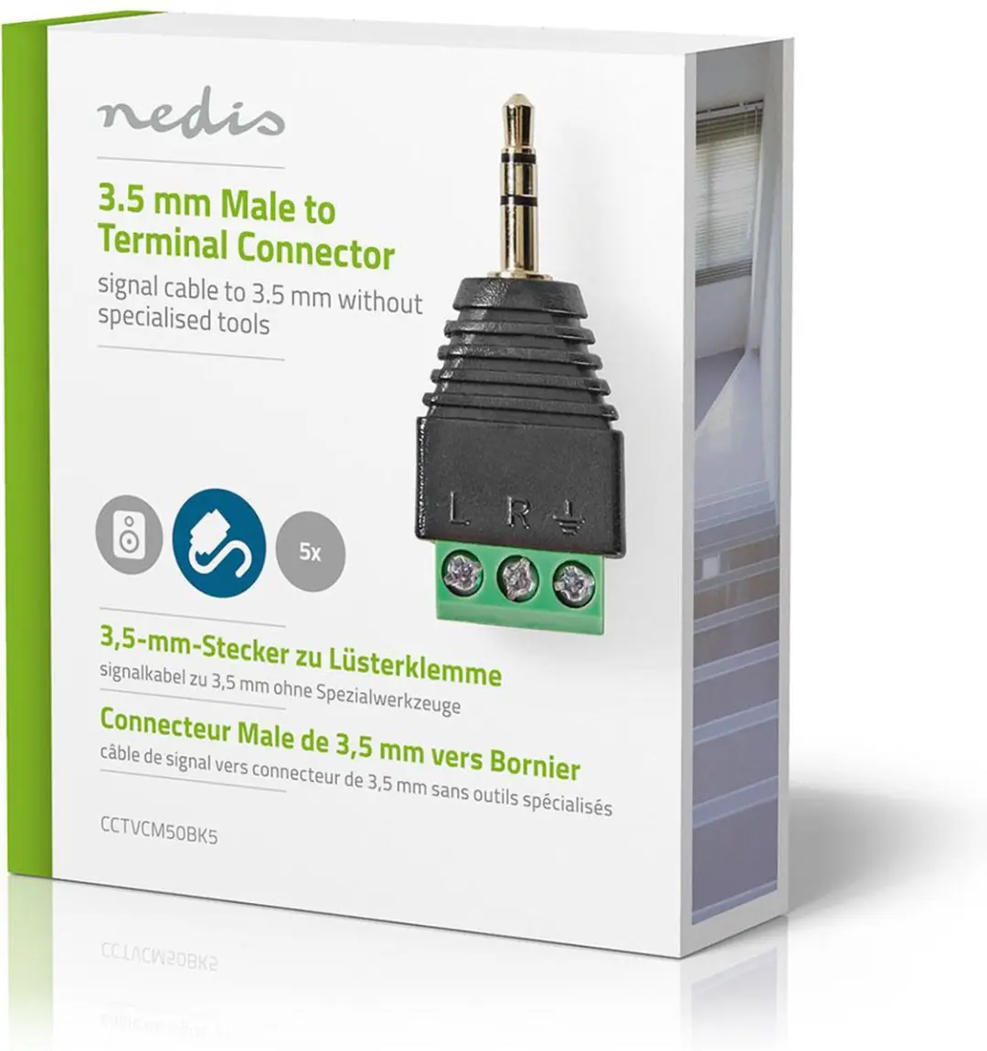 Nedis CCTV Connector 3-Voudig 3,5mm Jack - Groen/Zwart