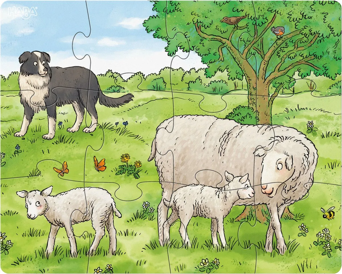Haba Boerderijdieren Legpuzzel Junior - 3-delig 12/15/18 Stuks - afbeelding 6 van 6