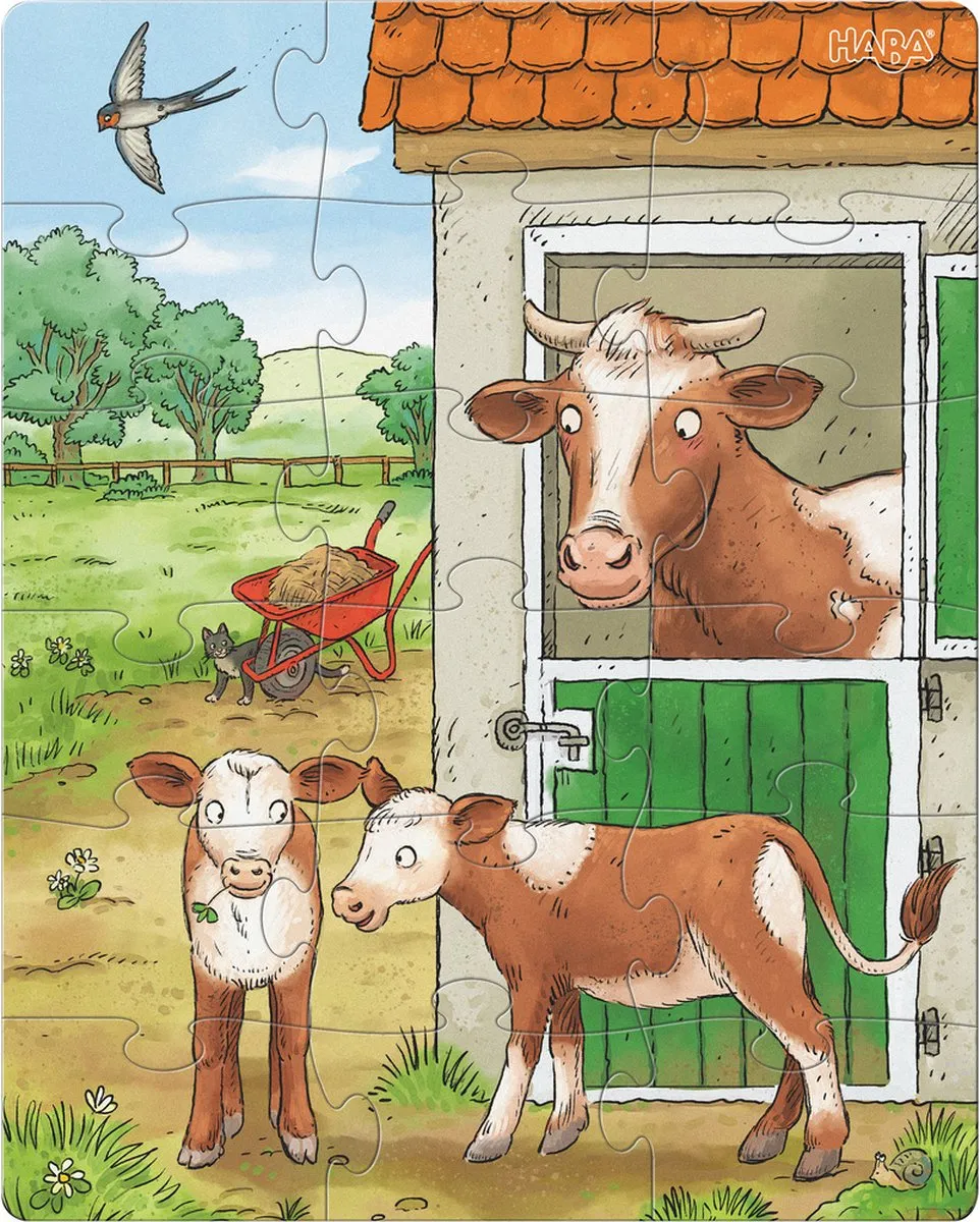 Haba Boerderijdieren Legpuzzel Junior - 3-delig 12/15/18 Stuks