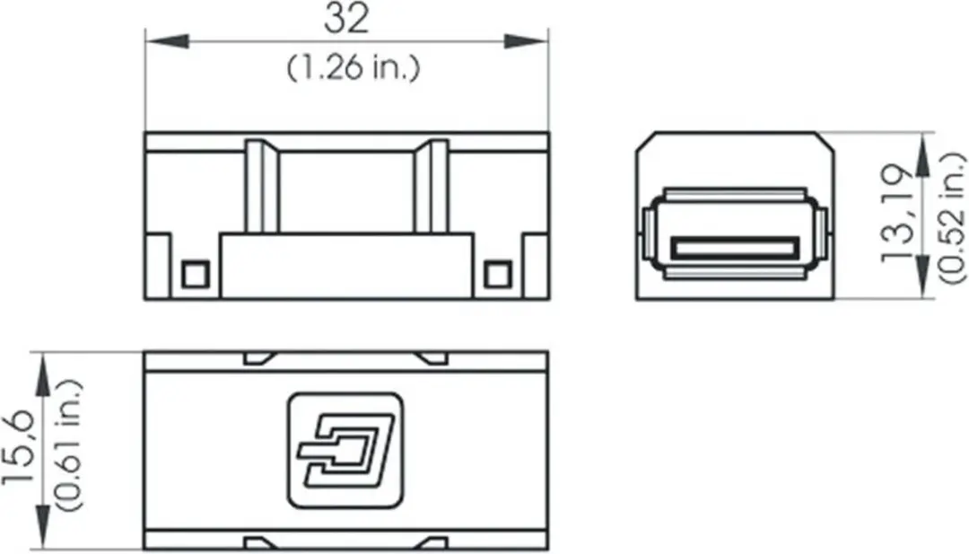 Metz Connect 1401U00812KI USB 2.0 Connector - Zwart