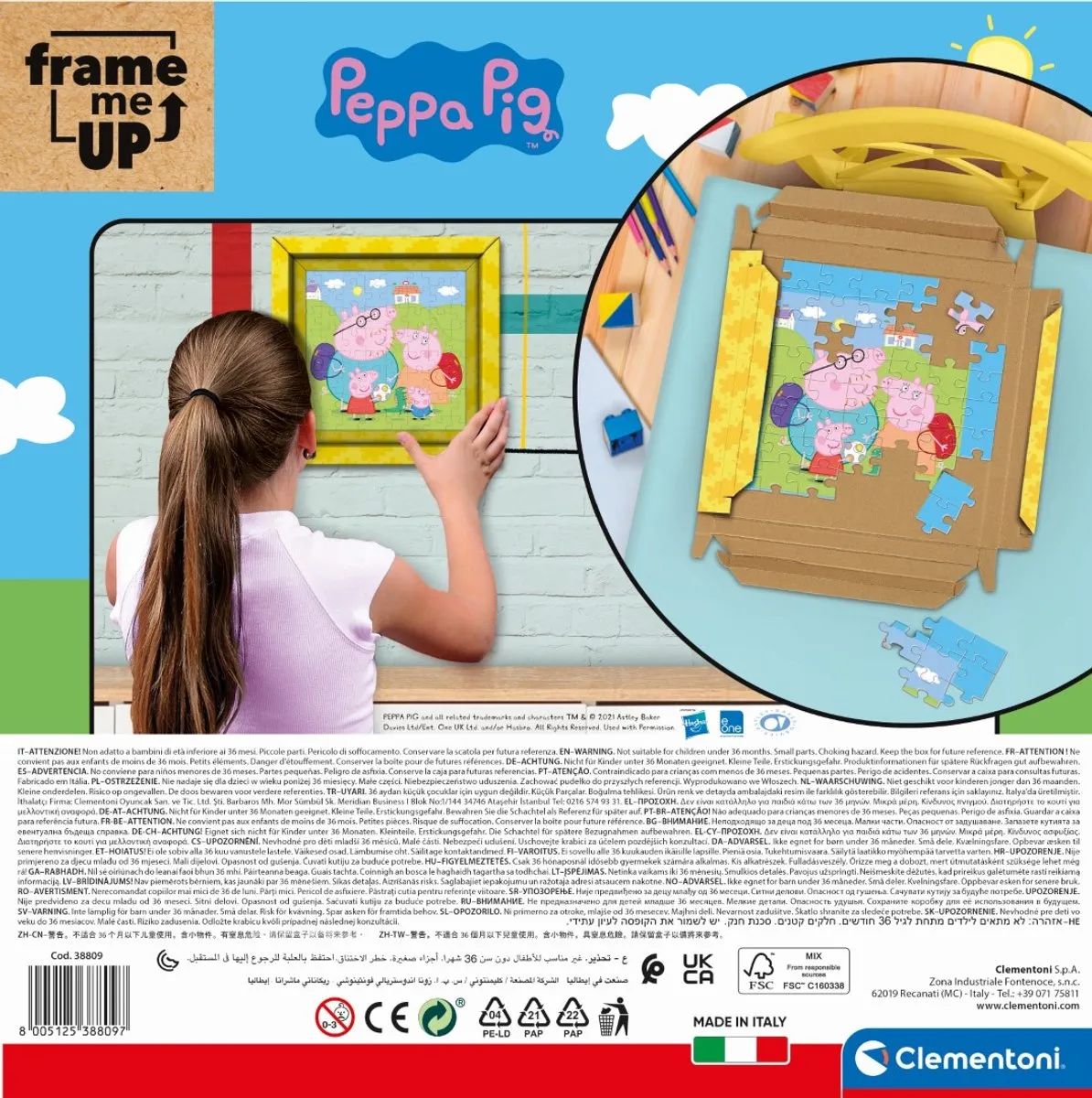Clementoni Frame Me Up Peppa Pig Puzzel 60 Stuks - Multicolor