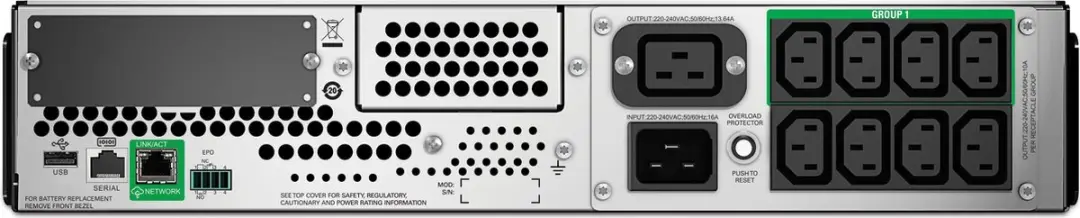 APC Smart-UPS SMT3000RMI2UC Noodstroomvoeding 3000VA - 9x C13 1x C19 - Zwart