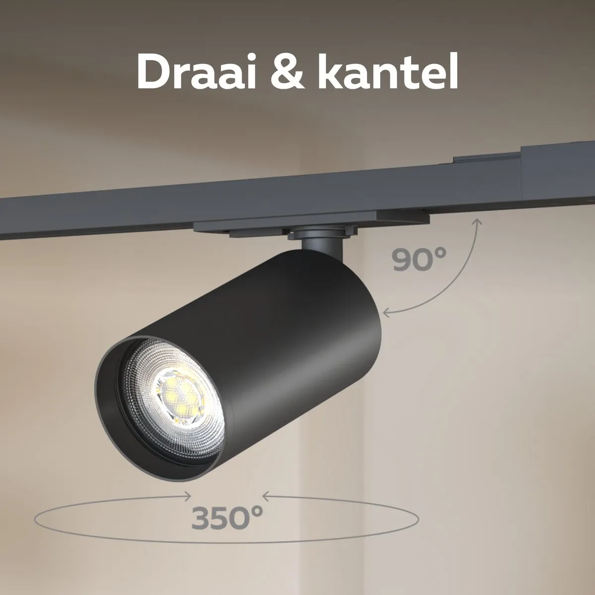 Calex Railverlichting 3m 6 Spots GU10 Zwart