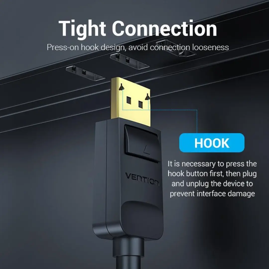 Vention DisplayPort-HDMI-kabel 2m - 4K - Transparant